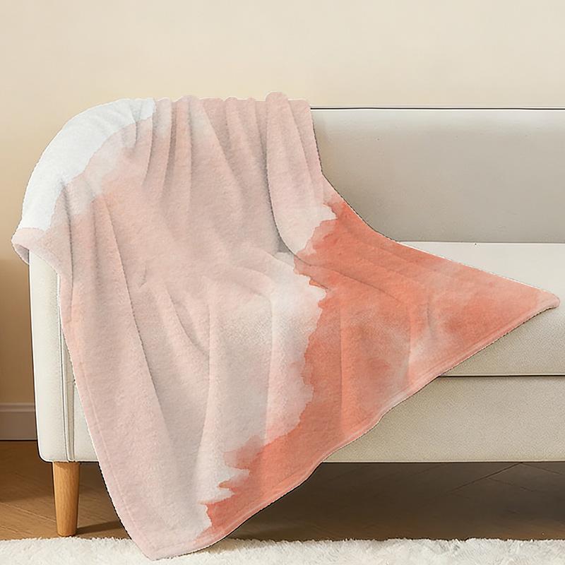 Lightweight Flannel Throw Blanket, Minimalist Watercolor Style, Soft Cozy, Portable for Home, Couch, Car, Holidays, Napping, Warm & Gentle