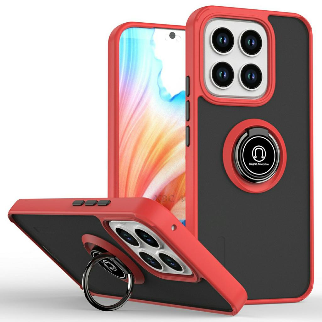 For Honor X8c 4G Case Ring Holder Kickstand TPU+Acrylic Phone Cover