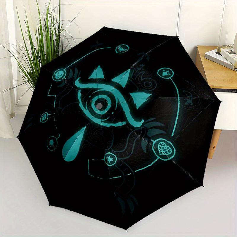 1pc Eye Symbol Automatic Open/close Umbrella, 8-Rib sturdy structure, Portable Travel Umbrella, Parties, Everyday Use, Outdoor Accessory, Ar