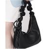 KKAERDIYA 2-Way Gathered Shoulder Bag for Women (Black)