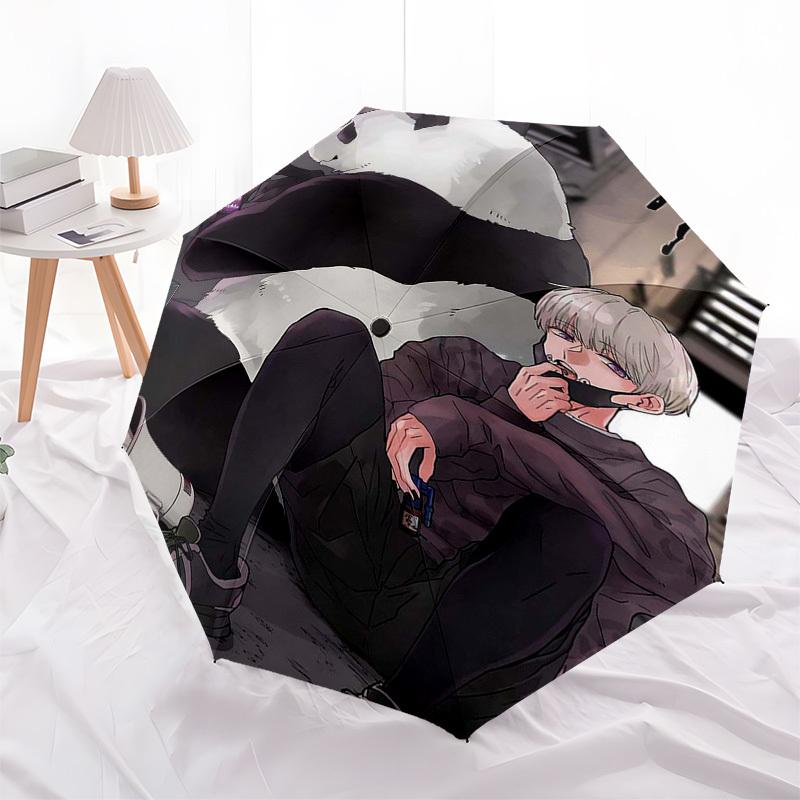 

1pc Panda Buddy Outdoor Umbrella - Automatic Opening/Closing, Portable 3-Fold Design, 8-Rib Iron Frame, Perfect Gift for Fans, Travelers, Daily Use, S
