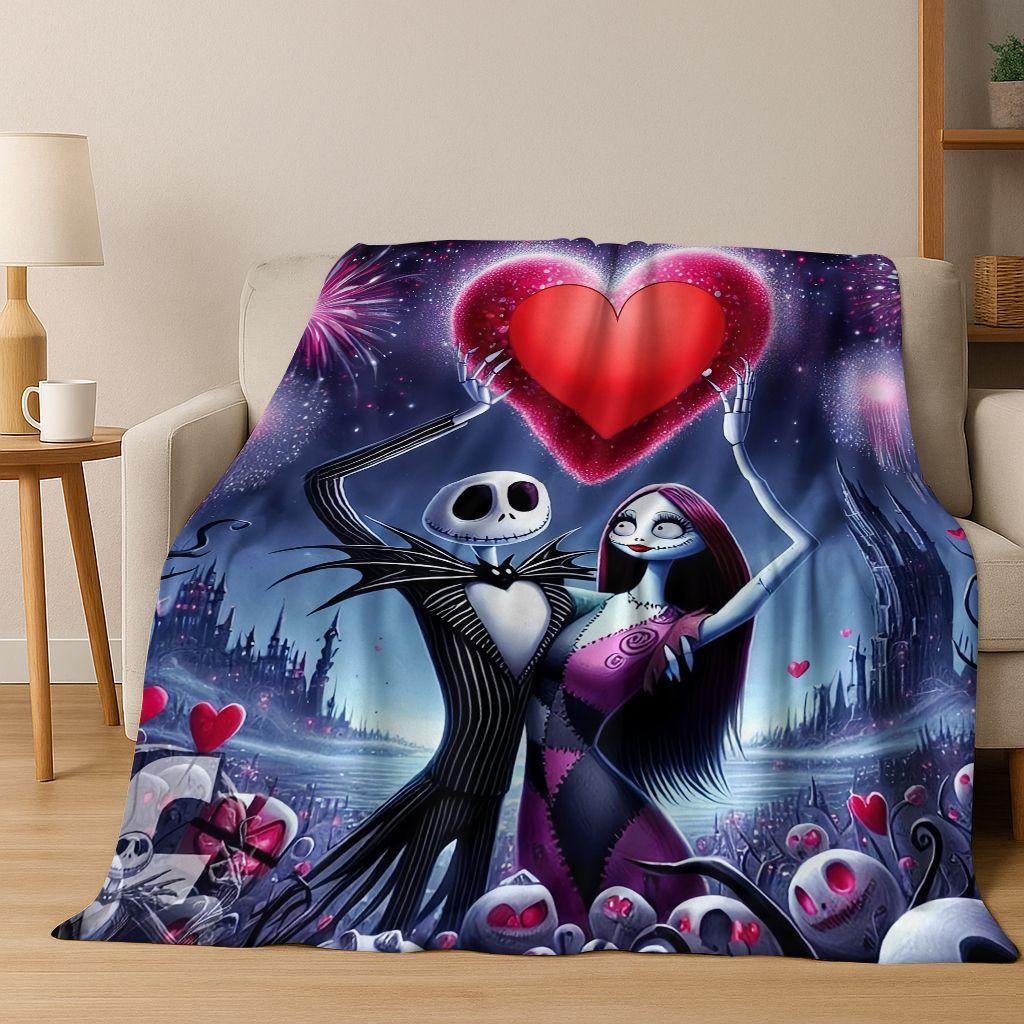 2026 New The Nightmare Before Christmas Jack Cartoon Flannel Blanket,Warm and Cozy Soft Throw Blanket for Home Bedroom Bed Sofa