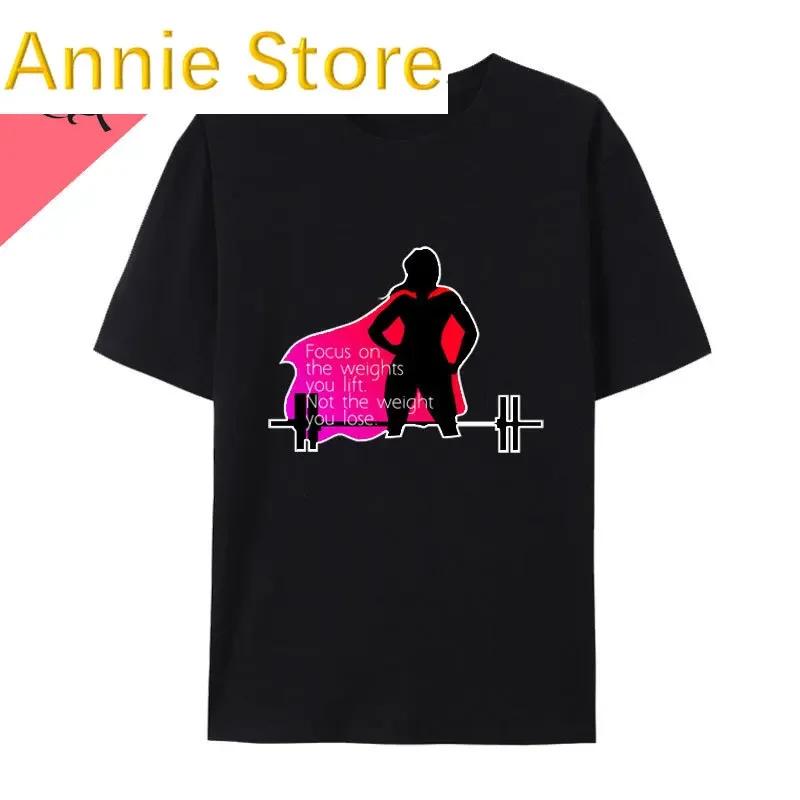 Funny Gym Barbell Girl El mi-a cerut să curăț, așa că am făcut trei seturi Tricou Otaku Top cu mânecă scurtă Femei Tricouri grafice minunate