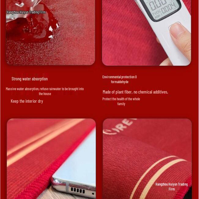 Double Happiness Wedding Door Mat - Decorative Floor Runner for Bedroom or Entryway