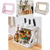 Kitchen Organizer Dual Layer Pp Material With Nonslip Surface For Home Cooking Storage