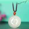 Natural Xinjiang Hetian Jade Lotus Pendant with Certificate - Unisex Jade Necklace