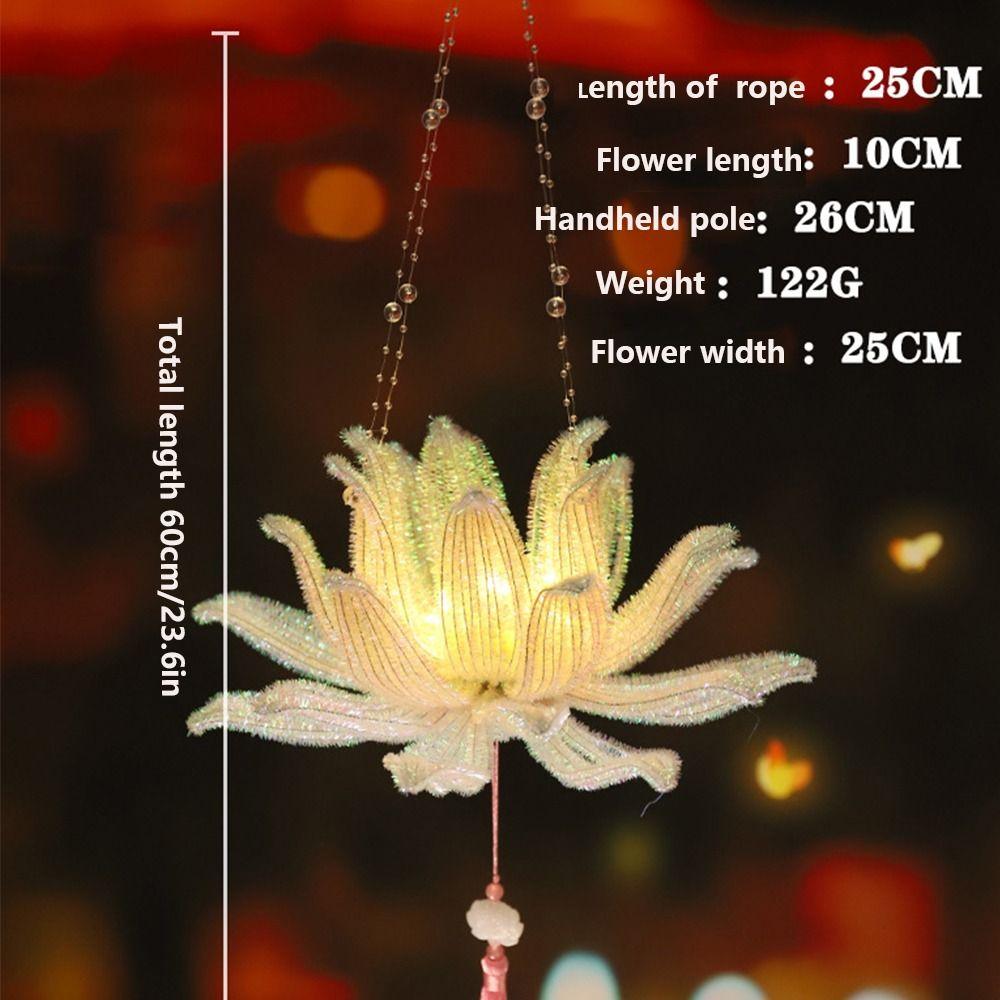 Chinese Style Lotus Lamp Twist Stick Handmade DIY Mid-Autumn Glowing Lantern Children Gift