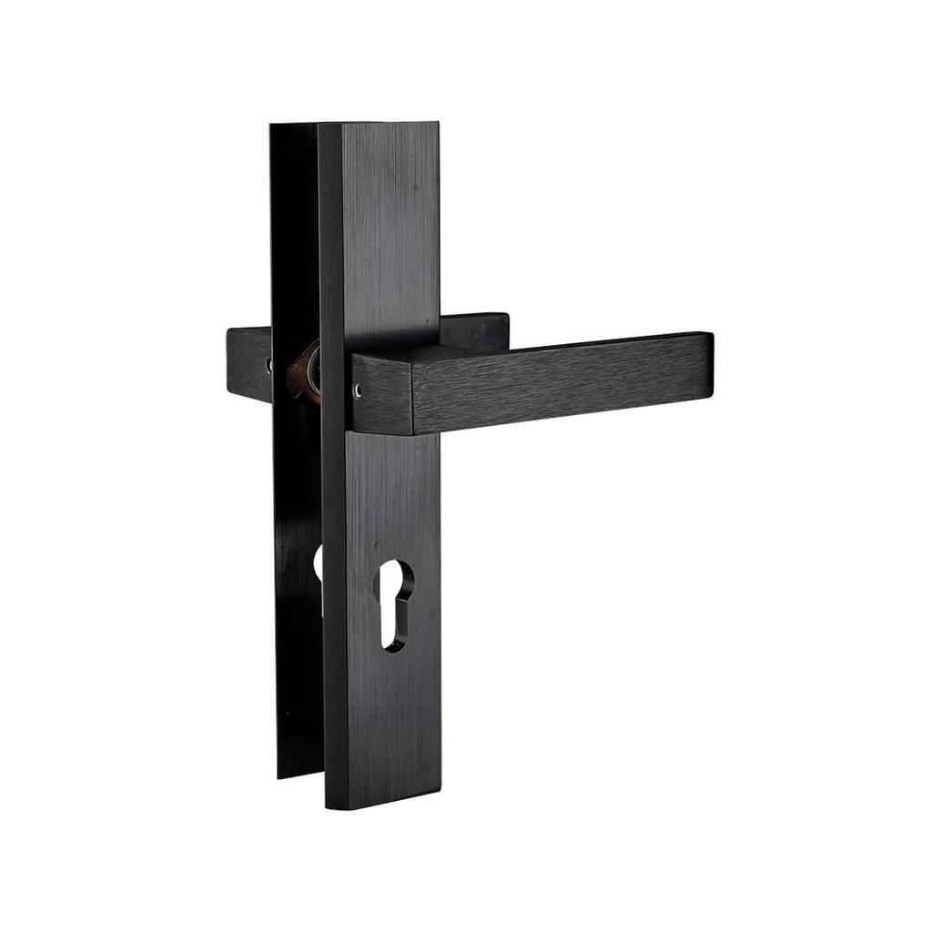 Klamka Zewnętrzna Do Drzwi Floko Czarna Aluminiowa Wkładka 72Mm Nowoczesna