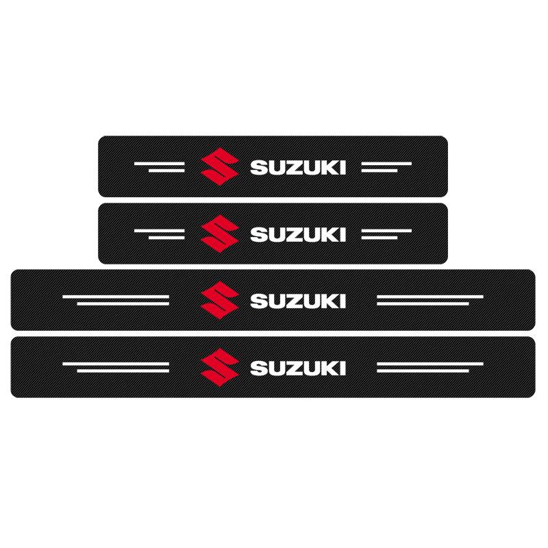 

4 шт. Накладка на порог двери автомобиля из углеволокна, защитная наклейка для Suzuki Jimny GW250 Samurai Vitara Swift Baleno SX4 Ignis Alto Splash Swace Suzuki