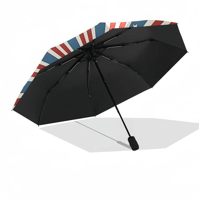 1PC Stars Stripes Automatic Folding Umbrella - Compact 8-Rib Design, Durable Plastic & Iron, Lightweight for Outdoor Daily Use, Festive Gift096