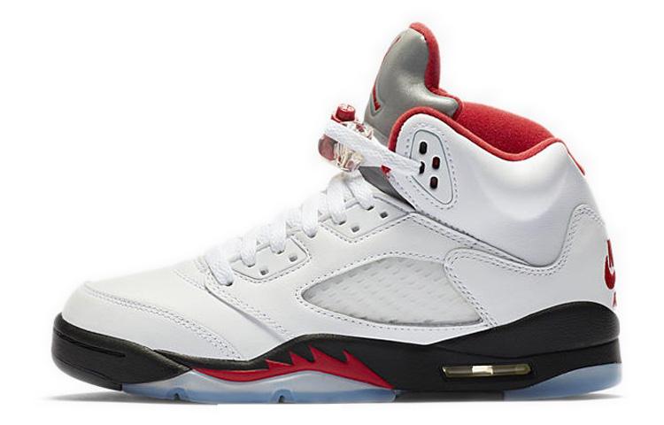 Jordan 5 Retro Fire Red Silver Tongue 2020 GS 440888-102 36