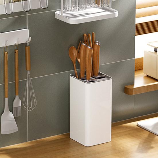 

Держатель для резака, закругленные углы для хранения, нержавеющая функциональная кухонная утварь, подставка для хранения на столешнице, кухонные аксессуары Square