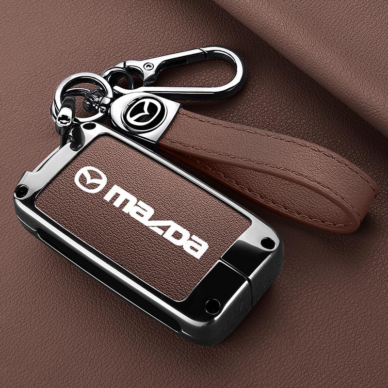 Lederen autosleutelhoes voor afstandsbediening voor Mazda 3 Alexa CX30 CX-4 CX5 CX-5 CX8 CX-8 CX-30 CX9 CX-9 Beschermhoes Accessoires