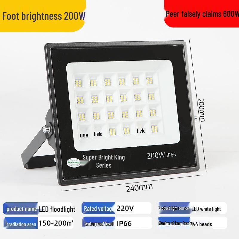 Ultra-Bright High-Power LED Floodlight for Outdoor Stadium and Construction Site Lighting