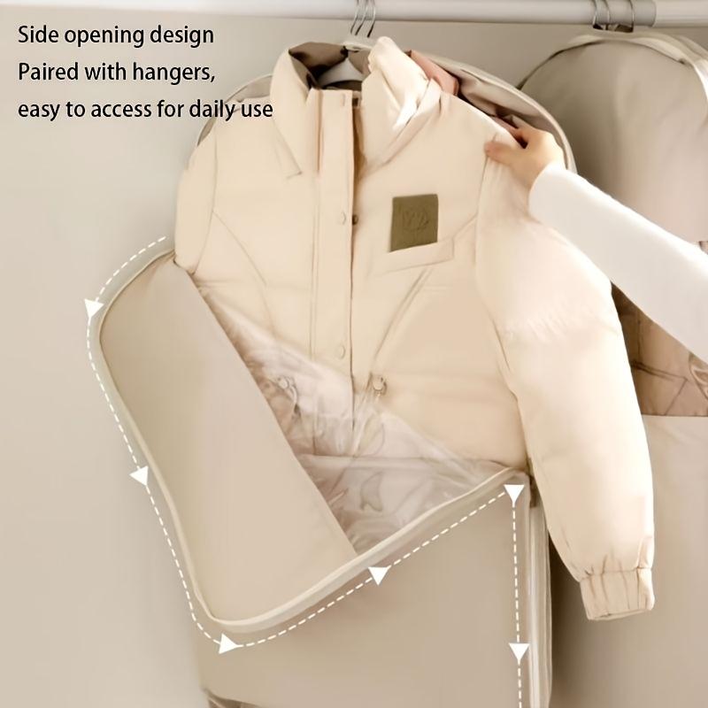 Clothes Hanging Clothes Compression Bag Dust Cover Satin Seasonal Clothes Wardrobe Down Jacket Household Compression Cover Clothes Dust Bag