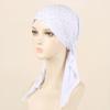 New Shimmer Pre-Tied Hat Women Muslim Hijab Turban Long Tail Headscarf Beanies Bonnet Hair Loss Chemo Cap Head Wrap Bandanas