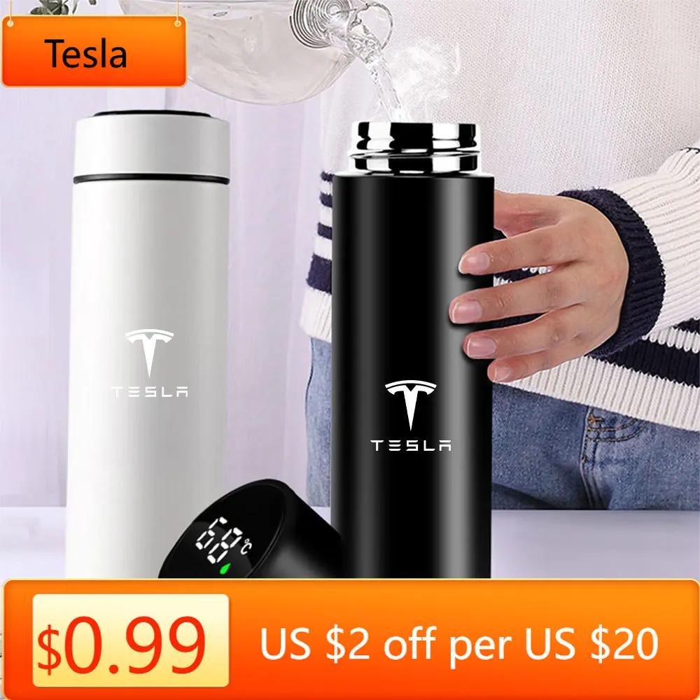 Autoaufkleber Tesla 500ml Edelstahl Intelligente Thermosflasche Temperaturanzeige Thermobecher Geschäftsgeschenk Für Tesla Model Y Mod
