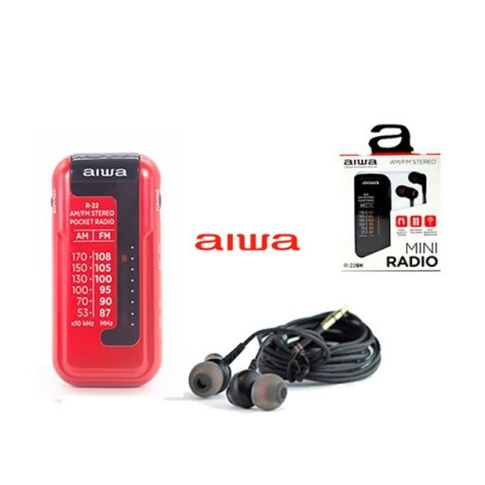 Radio Transistor - Aiwa - R22RD - Rouge - AM/FM - Mini Portable