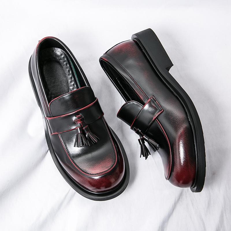 

Новые мужские деловые кожаные туфли с кисточками на толстой подошве, деловые туфли, роскошные офисные туфли без застежек из натуральной кожи, бренды в социальных сетях 46 коричневый