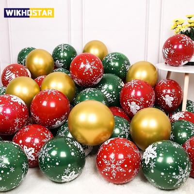100 stücke Weihnachten Latex Ballon 10 zoll Goldene Grün Rot Konfetti Luftballons Für Weihnachten Neue Jahr Party Dekoration