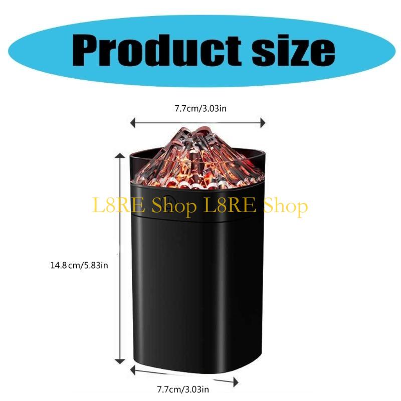 L8RE Portable Air Purifiers 400ml Small Cool Mist Volcano Humidifier LED Night Light USB Desktop Humidifier 2 Mist Modes