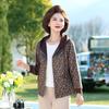 Elegant Print Hooded Jacket for Middle-Aged Women - Slimming, Fashionable Spring/Autumn Sweatshirt