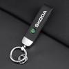 3D Metaal Leer Auto Embleem Sleutelhanger Sleutelringen Voor Skoda Octavia A5 A7 Fabia Superb Rapid Kodiaq Kamiq Auto Accessoires wsjn67