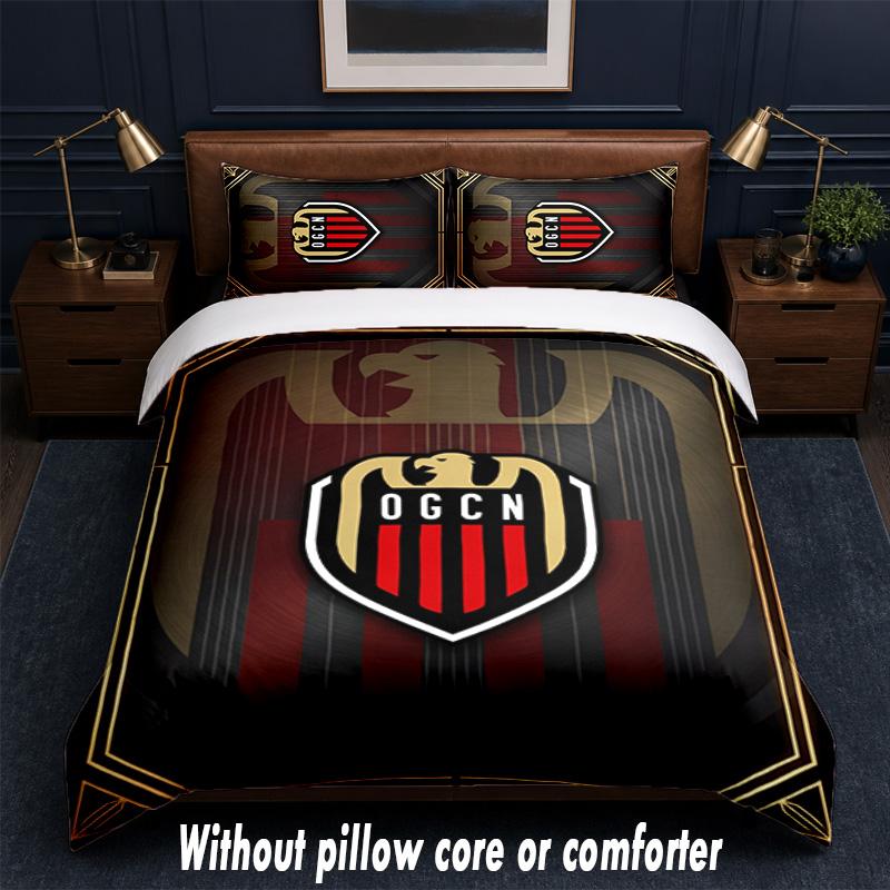 OGC Nice FC Design Bed Bedding Set 1 Duvet Cover + 2 Pillowcases Soft Breathable Household Bed Linens