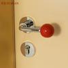 Zinc Alloy Door Lock Interesting Colorful Ceramic Ball Modern Simple Bedroom Silent Door Lock Indoor Wooden Door Handle