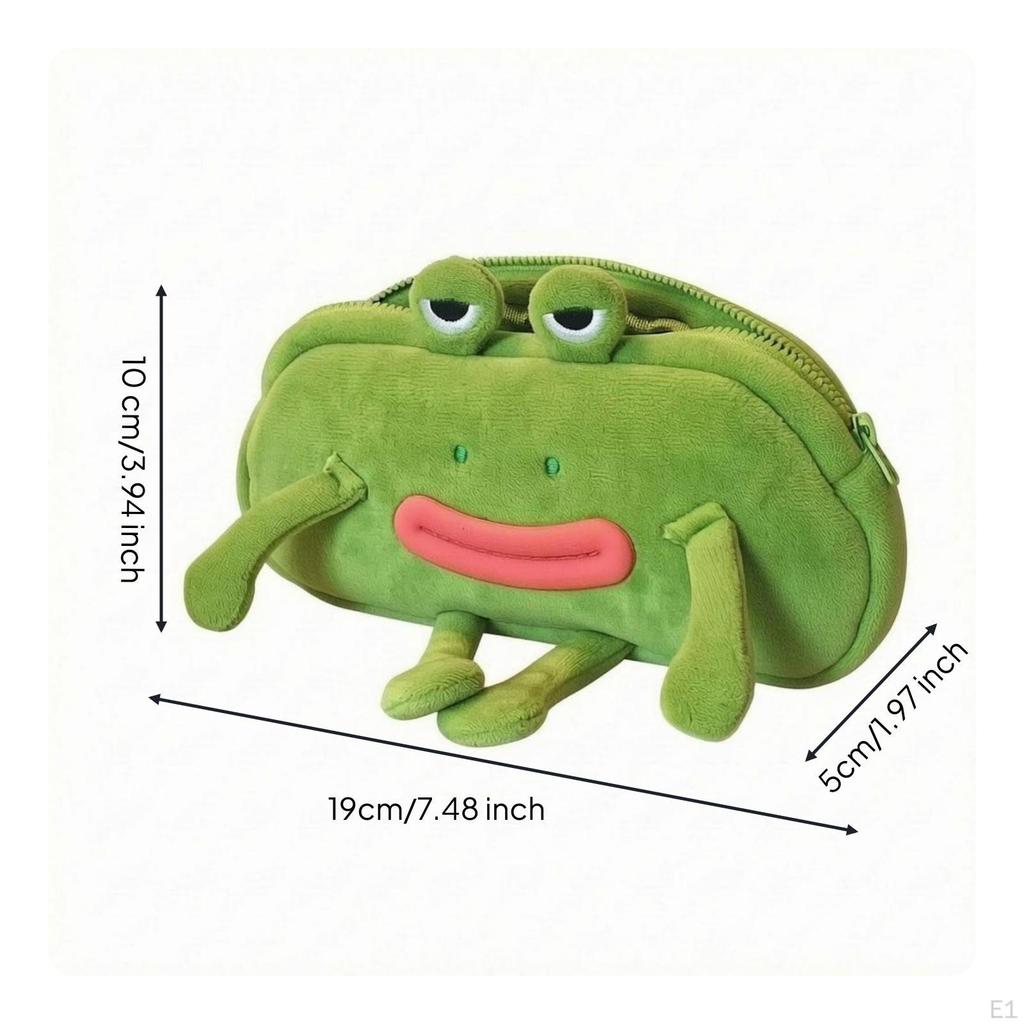 Soft Frog Pencil Pouch Material Case Zipper Closure for Students