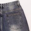Trendige Vintage Herren-Jeansshorts, Oversize Street Style 3D-Aufnäher-Stickerei Knielange Shorts