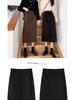 Women's High Waist Wool A-line Skirt: Slimming, Versatile, Black, Slit, Hip-Covering, Autumn/Winter 2025.
