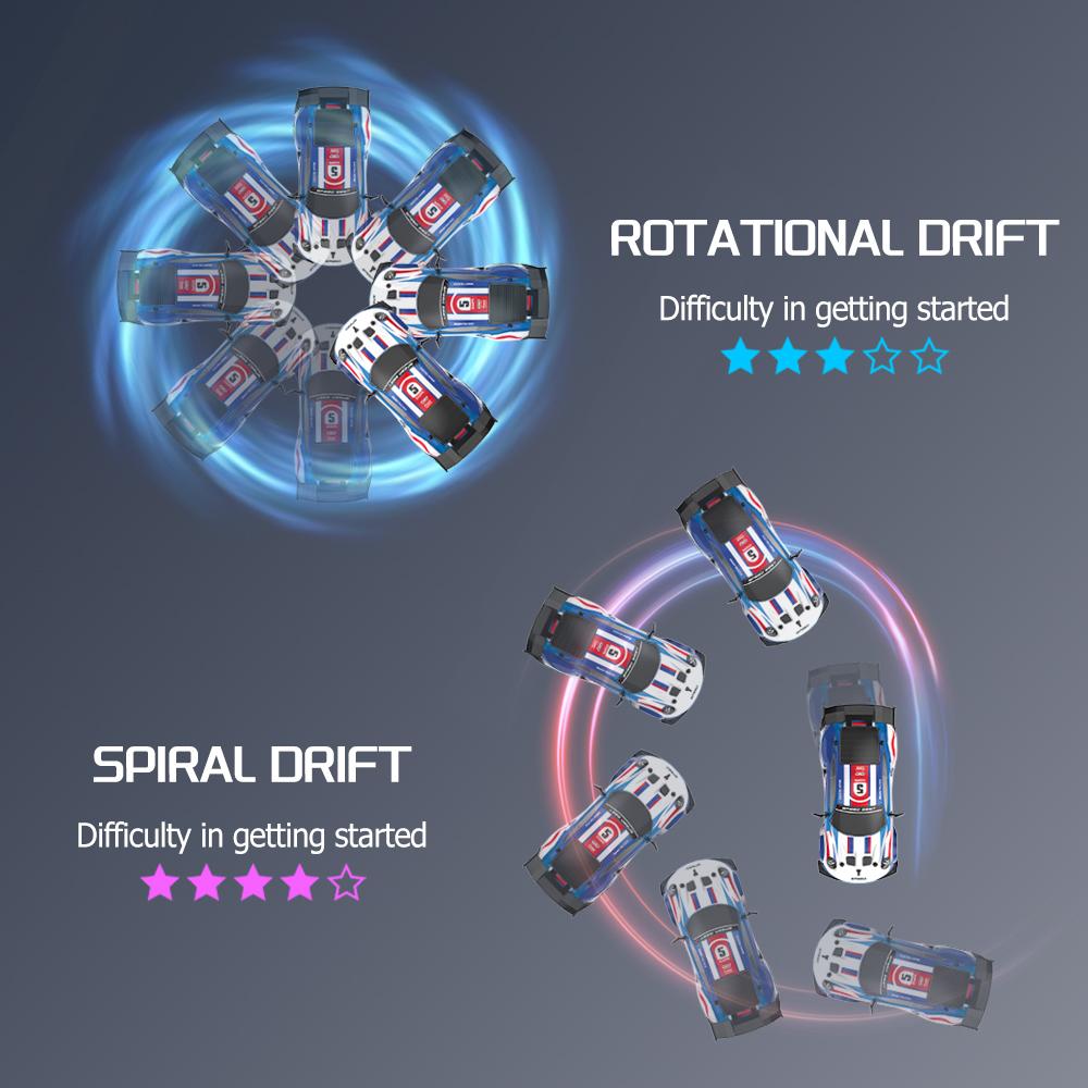 2026 Portable 2.4G Wireless 4-wheel Drive Drift RC Car 1:24 Scale with Cool Lights Stepless Speed Kids Remote Control Vehicle Christmas Birthday Gifts