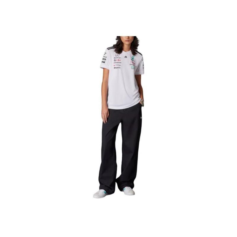 adidas X Mercedes-Amg Petronas F1 Team Atmungsaktive Mode Einfach Bequem Kurzarm T-Shirt Damen Tops Weiß Schwarz JX5799