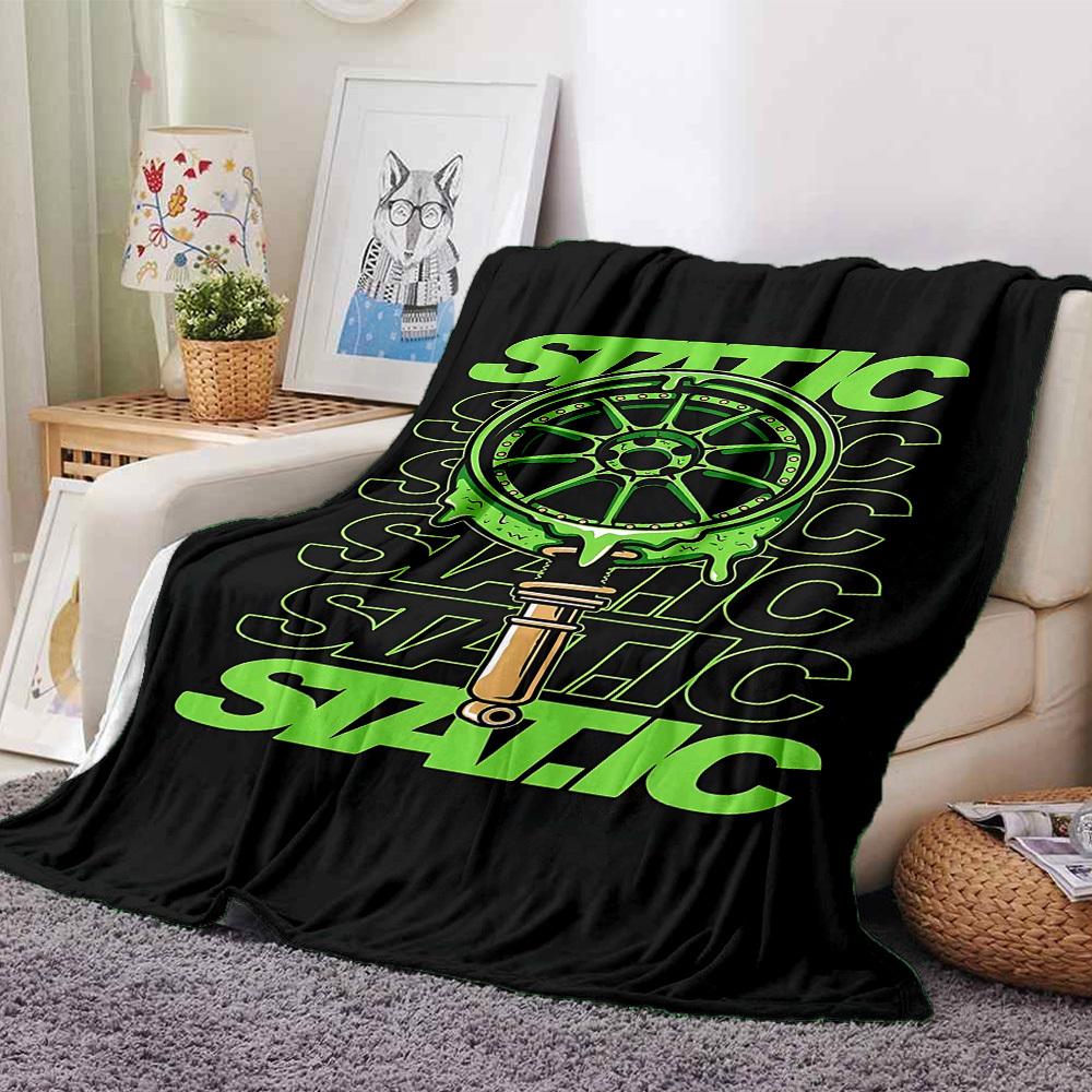 

1pc Wheel Static Soft Flannel All Season Throw for Home, Office, Outdoor UseDurable Comfort Soft Warm Throw for Home 80x120cm