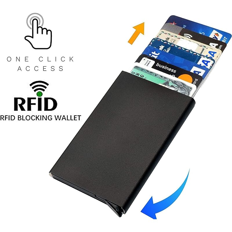 Stealodeal Aluminium Rfid Blocking Pop Up Credit Or Debit Card Holder Case For Men & Women (Black) чёрный