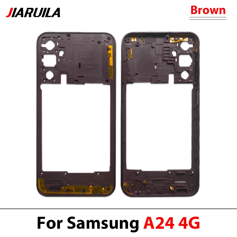 Top For Samsung A06 5G A16 5G A24 4G Housing Middle Frame Middle Frame Bezel Plate Replacement Parts With Side Key