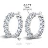 Gra Certified 2.6ct Moissanite Earring 925 Sterling Sliver Wedding Huggie Moissanite Hoop Earring for Women Wedding Jewelry