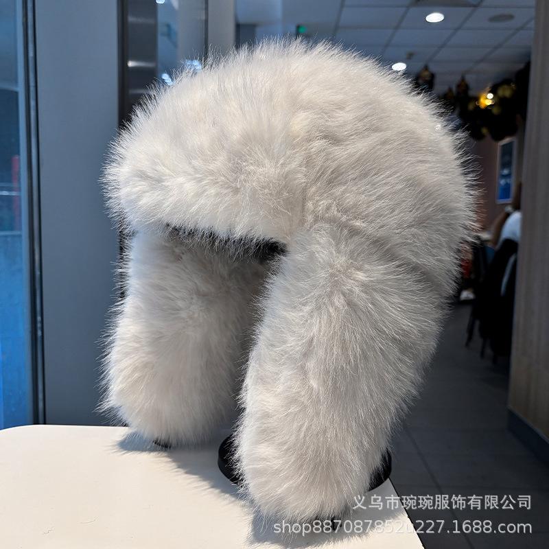 New autumn and winter imitation mink hair Lei Feng hat children thickened warm plush ear protection hat Northeast snow riding winter hat
