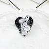 Heart & Ghosts Drip Oil Brooch: Black Rose & Coffee Cup Design