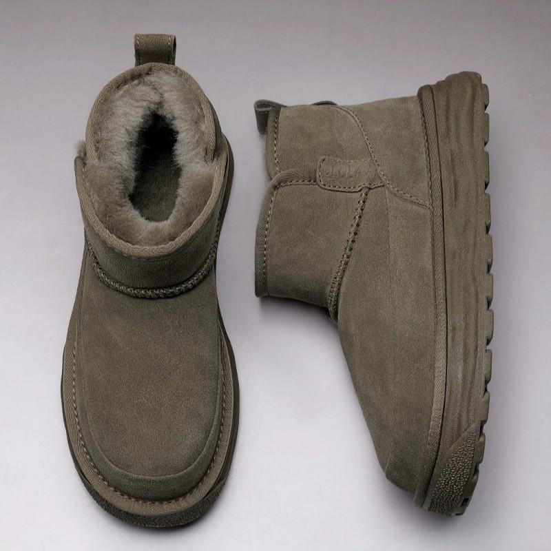 Snow boots winter new fleece thickened fur integrated warm high-top cotton shoes