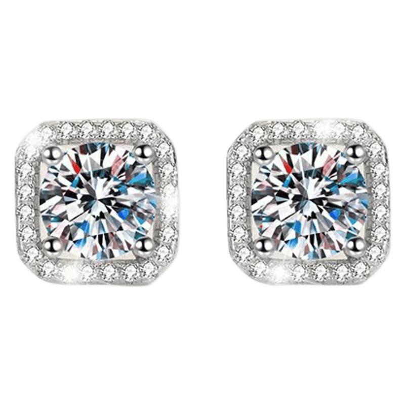 Set Cercei Stud Moissanite Lux & Geantă Pătrată - Accesorii Femei pentru Transmisiuni Live