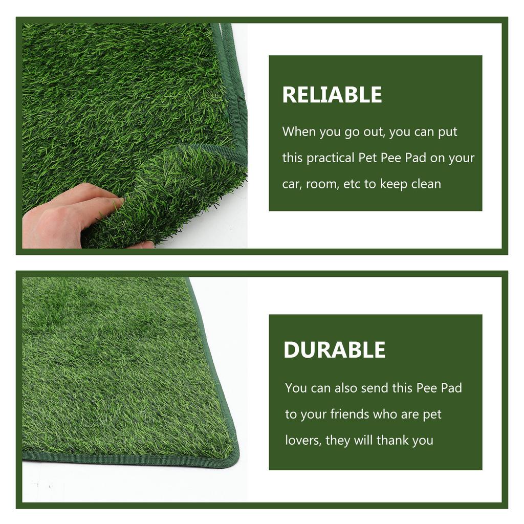 Delicate Pet Pee Mat with Realistic Grass Texture Supple Water Absorbing Pe Tpr Material for Car Room Home Use Dog Supply