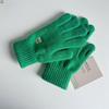 Women's Wool Gloves In Autumn and Winter Korean Cute Bear Embroidery Knitted Touch Screen Student Warm Riding Gloves Windproof