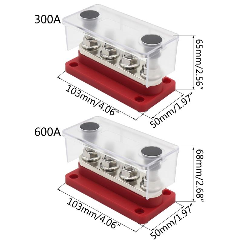 Bus Bar 300A 600A Terminals Power Distribution Block Busbar for Car Boat Pickup