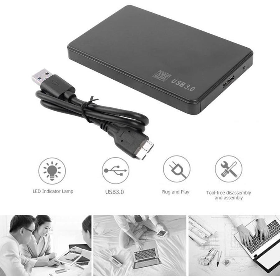 USB 3.0 SATA Externí pouzdro na pevný disk 2,5palcový kryt Caddy HDD SSD