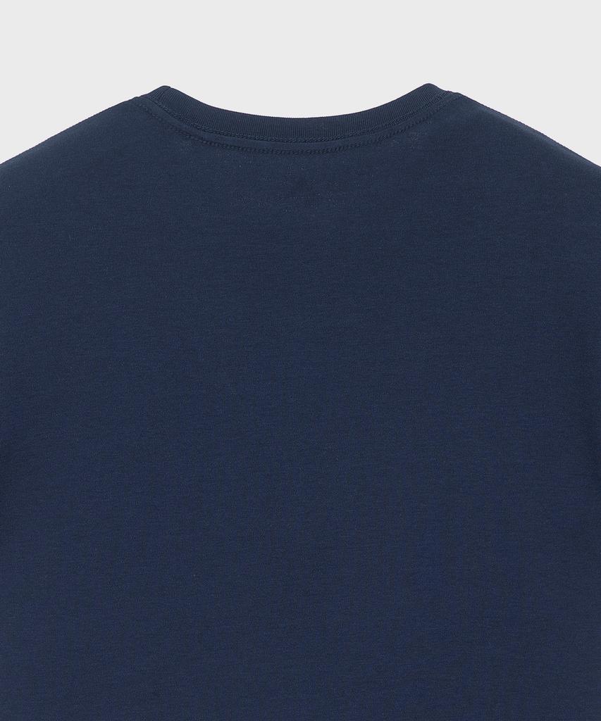 BASIC HOUSE Women'S Round Cropped Short Sleeve T-Shirt Navy Lats0202