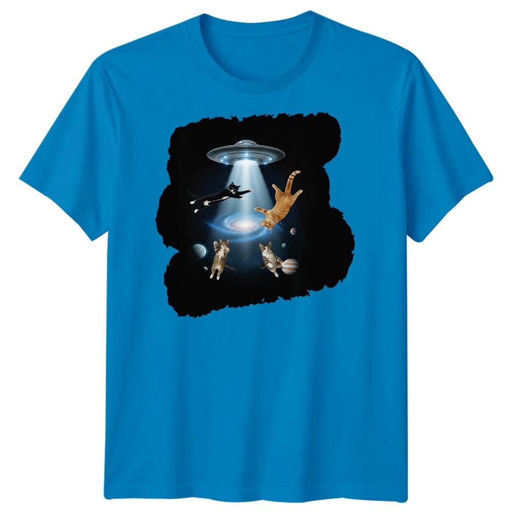 SciFi Alien Abduction Cats Ufo Unisexs TShirt Space Galaxy Graphic