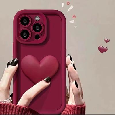 Luxuriöse Herz DIY Hülle für iPhone X XR XS MAX SE 7 8 Plus 13 14 11 12 15 Pro Max Weiches Silikon Kamera Schutz Handy Rückseite