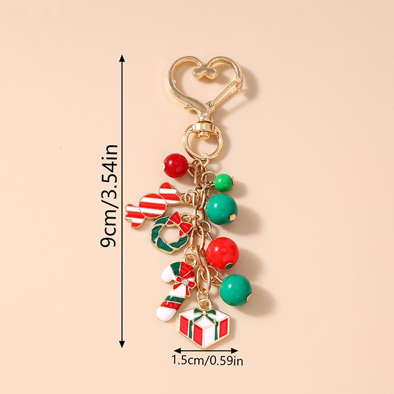 Cute Christmas Keychain Snowman Key Ring Pendants For Women Girls Handbag Decor Diy Handmade Jewelry Gift